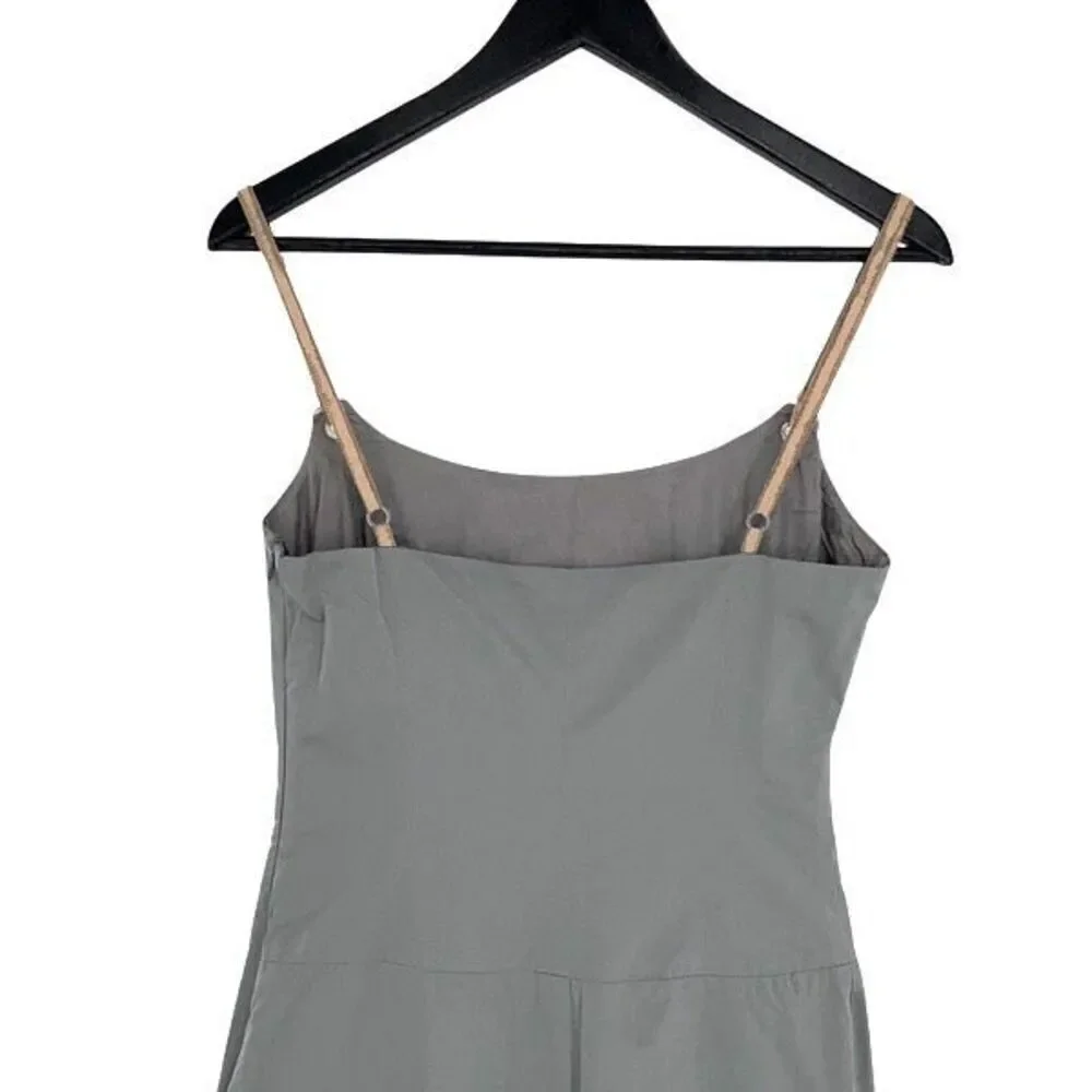 Elise Gug‎ Womens Spaghetti Strap Back Slit Lined Maxi Dress Gray Size 36